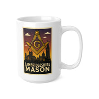 Cambridgeshire Mason Custom Masonic Coffee Mug - Freemason Gift - Masonic Mugs
