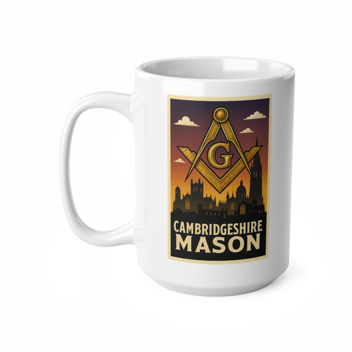 Cambridgeshire Mason Custom Masonic Coffee Mug - Freemason Gift - Masonic Mugs