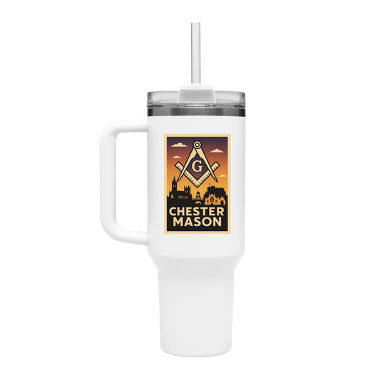 Chester Mason 40oz Stainless Steel Masonic Travel Tumbler - Masonic Mugs