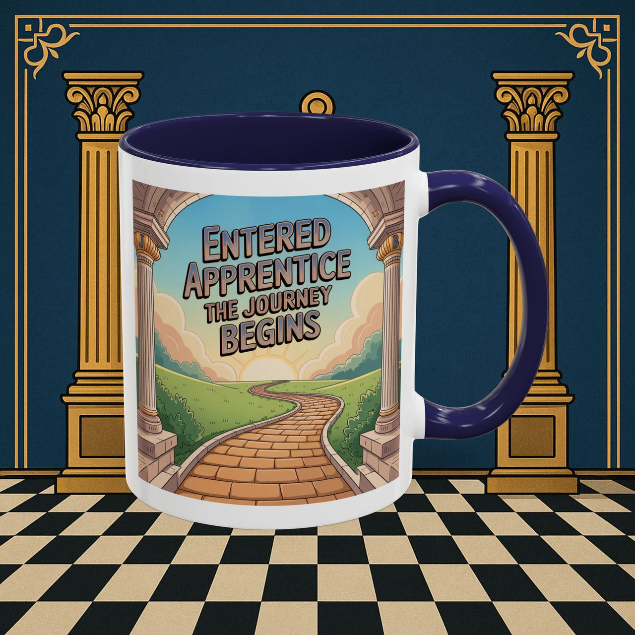 Copy of Premium Ready to Go Freemason Design | Entered Apprentice The Journey Begins - Masonic Mugs