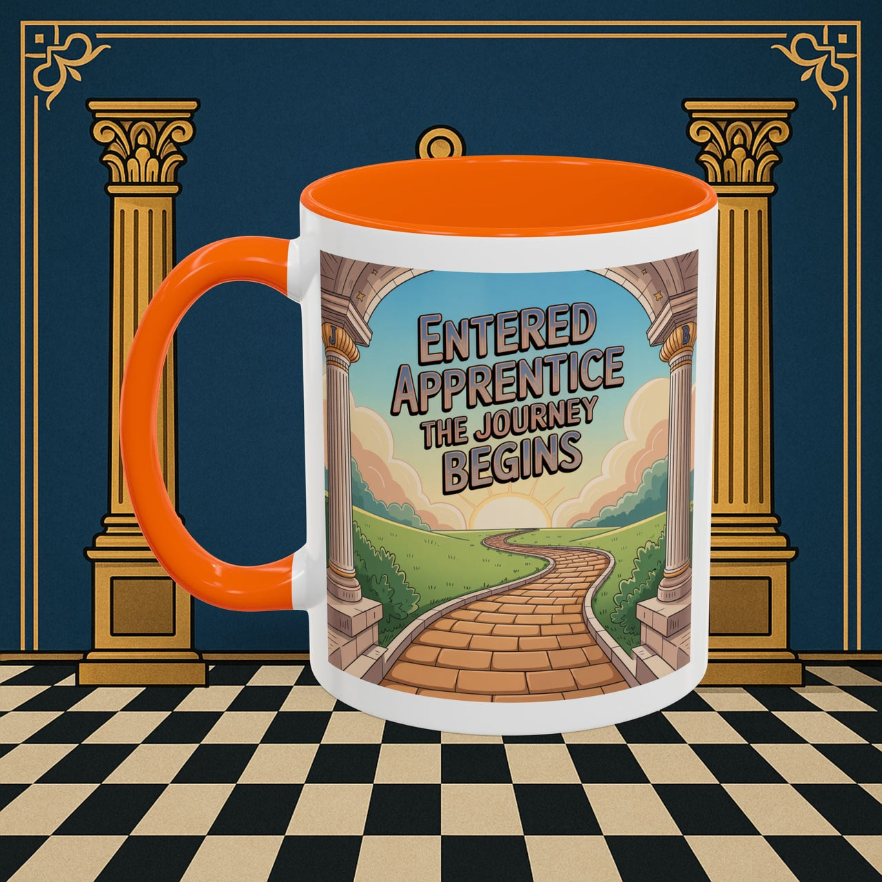 Copy of Premium Ready to Go Freemason Design | Entered Apprentice The Journey Begins - Masonic Mugs