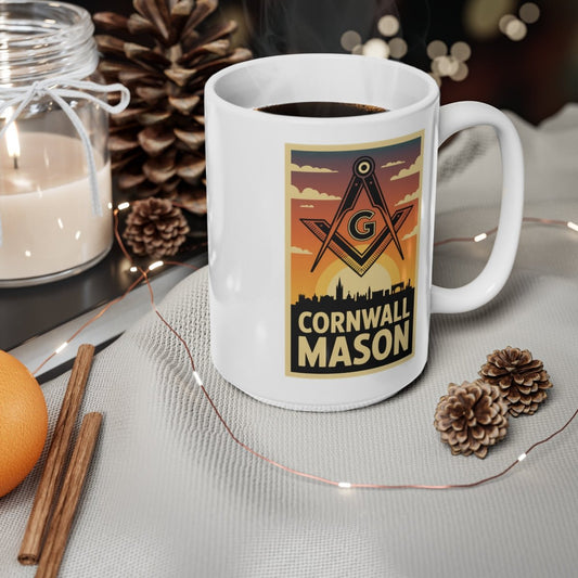 Cornwall Mason Custom Masonic Coffee Mug - Freemason Gift - Masonic Mugs