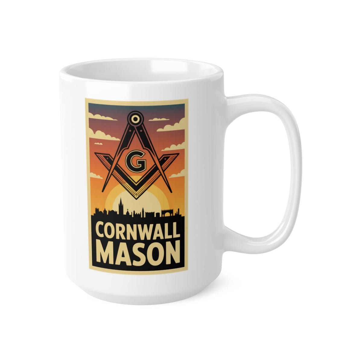 Cornwall Mason Custom Masonic Coffee Mug - Freemason Gift - Masonic Mugs