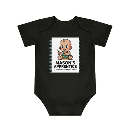 Cotton Baby Bodysuit with Fun Graphic Print Personalized Baby Bodysuit with Masonic Design - Masonic Mugs