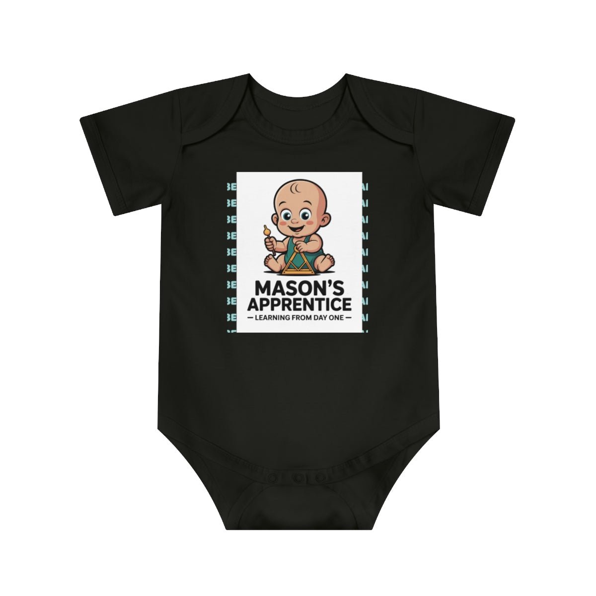 Cotton Baby Bodysuit with Fun Graphic Print Personalized Baby Bodysuit with Masonic Design - Masonic Mugs