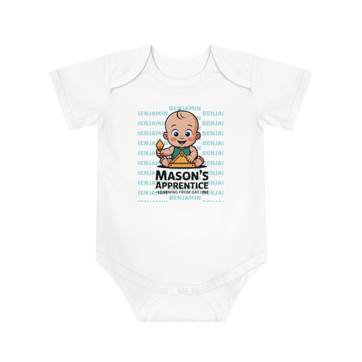 Cotton Baby Bodysuit with Fun Graphic Print Personalized Baby Bodysuit with Masonic Design - Masonic Mugs