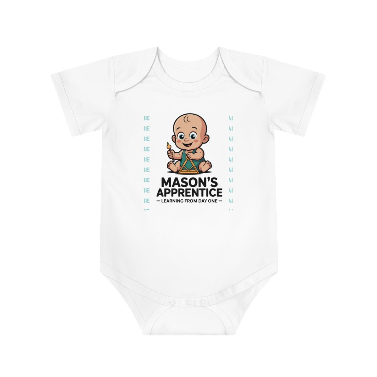 Cotton Baby Bodysuit with Fun Graphic Print Personalized Baby Bodysuit with Masonic Design - Masonic Mugs