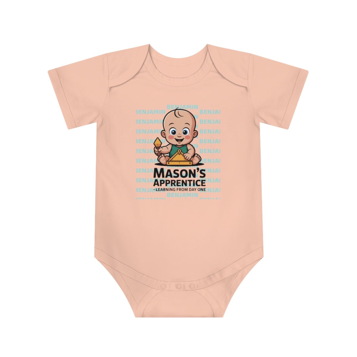Cotton Baby Bodysuit with Fun Graphic Print Personalized Baby Bodysuit with Masonic Design - Masonic Mugs