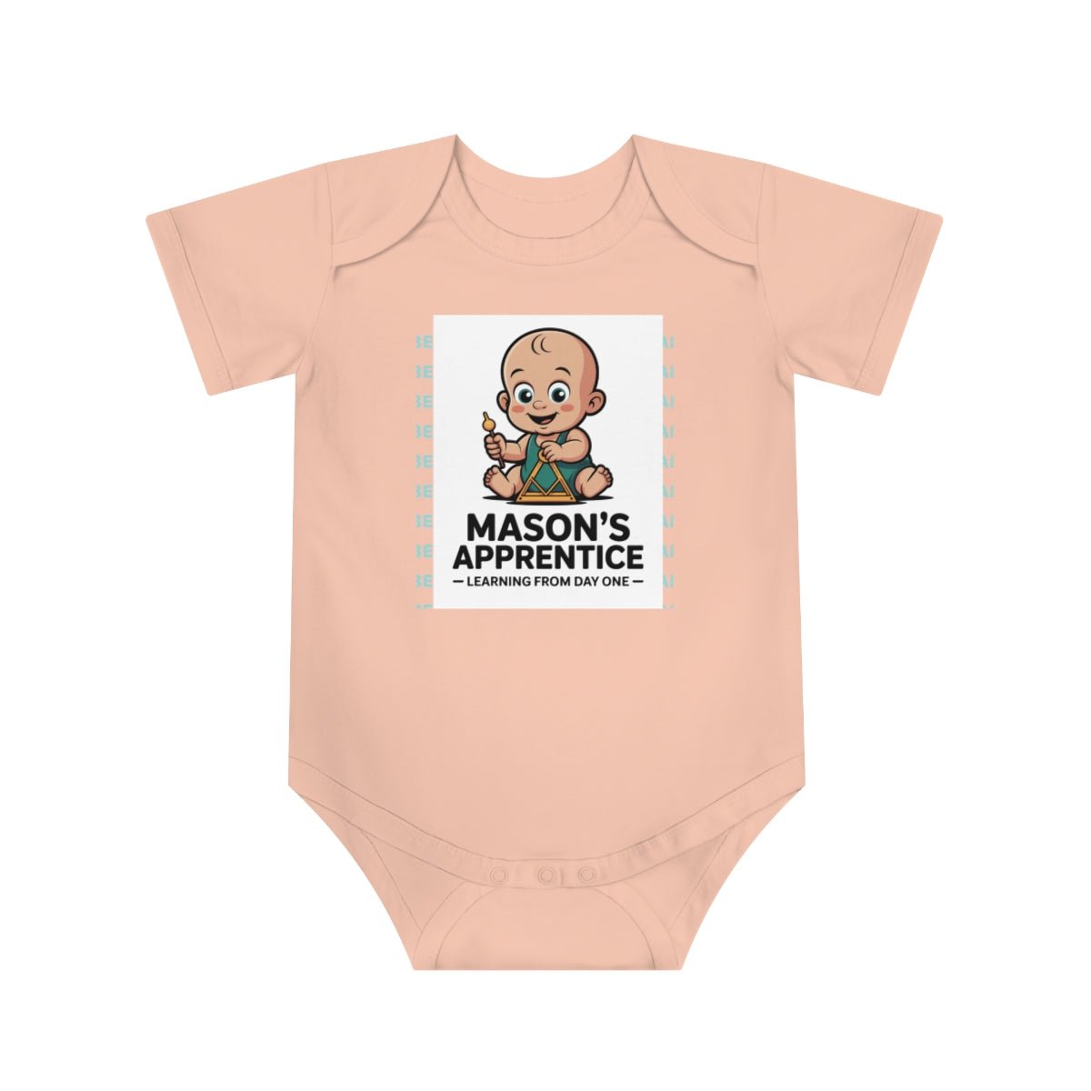 Cotton Baby Bodysuit with Fun Graphic Print Personalized Baby Bodysuit with Masonic Design - Masonic Mugs