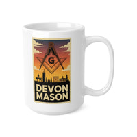 Devon Mason Custom Masonic Coffee Mug - Freemason Gift - Masonic Mugs