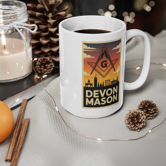 Devon Mason Custom Masonic Coffee Mug - Freemason Gift - Masonic Mugs