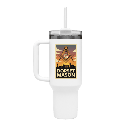Dorset Mason 40oz Stainless Steel Masonic Travel Tumbler - Masonic Mugs