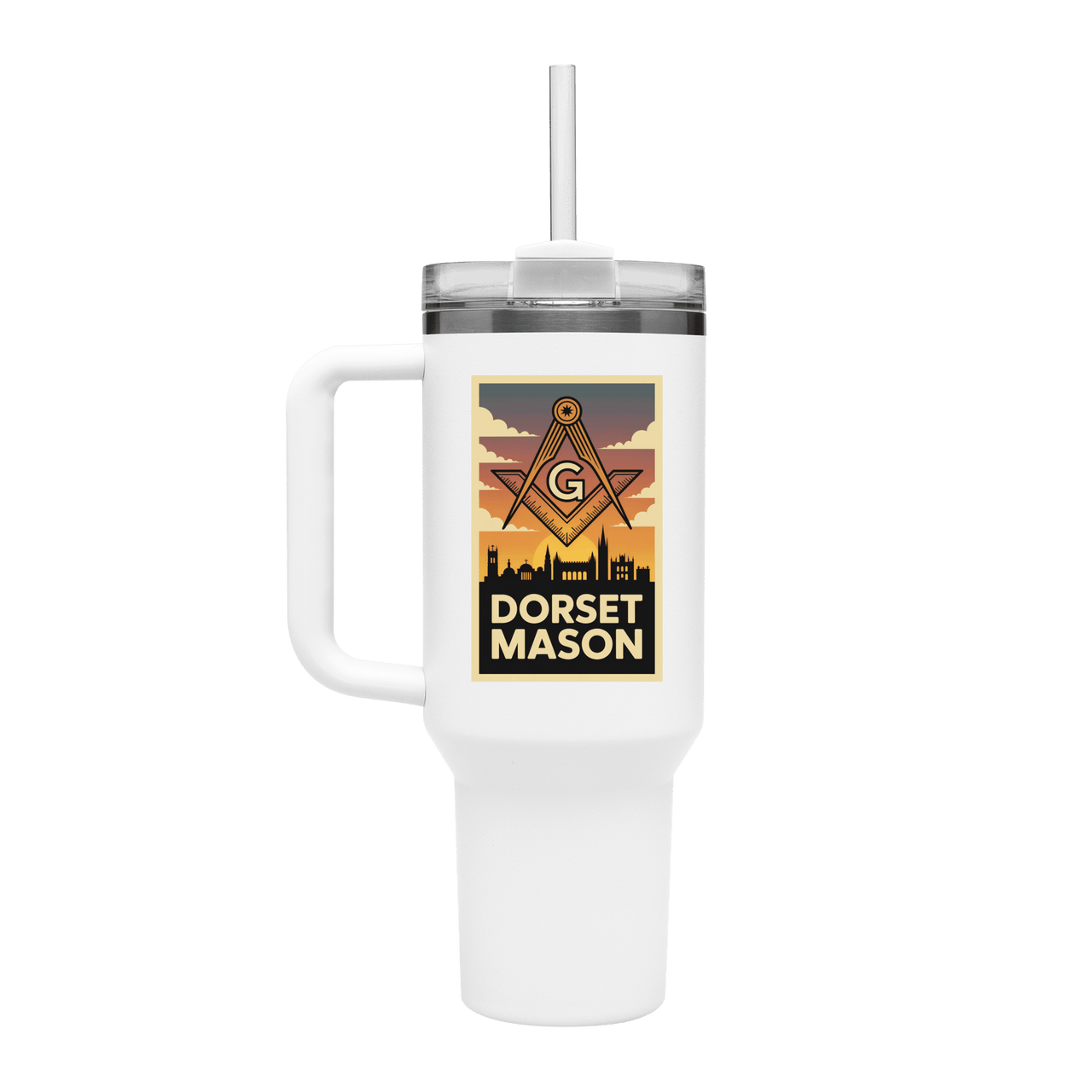 Dorset Mason 40oz Stainless Steel Masonic Travel Tumbler - Masonic Mugs