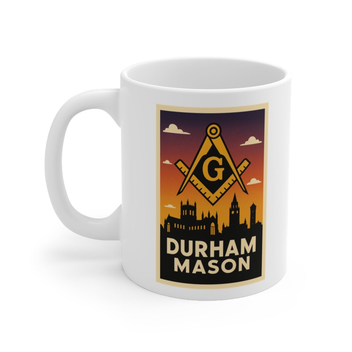 Durham Mason Custom Masonic Coffee Mug - Freemason Gift - Masonic Mugs