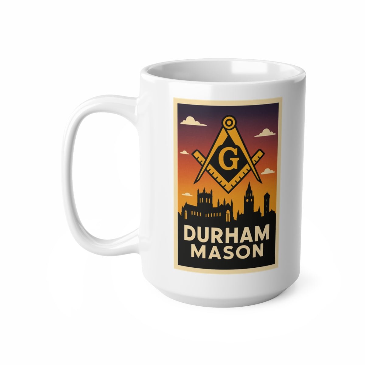 Durham Mason Custom Masonic Coffee Mug - Freemason Gift - Masonic Mugs