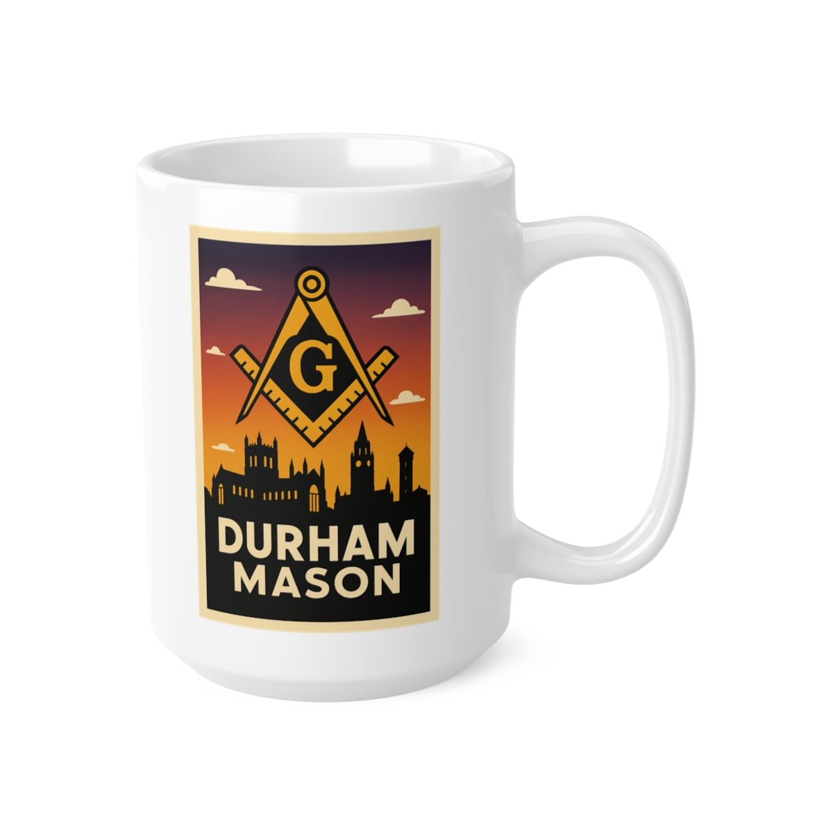 Durham Mason Custom Masonic Coffee Mug - Freemason Gift - Masonic Mugs