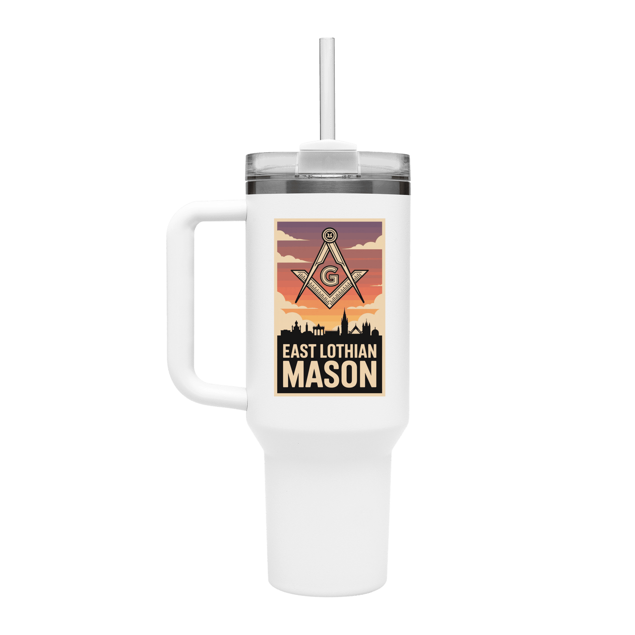 East Lothian Mason 40oz Stainless Steel Masonic Travel Tumbler - Masonic Mugs