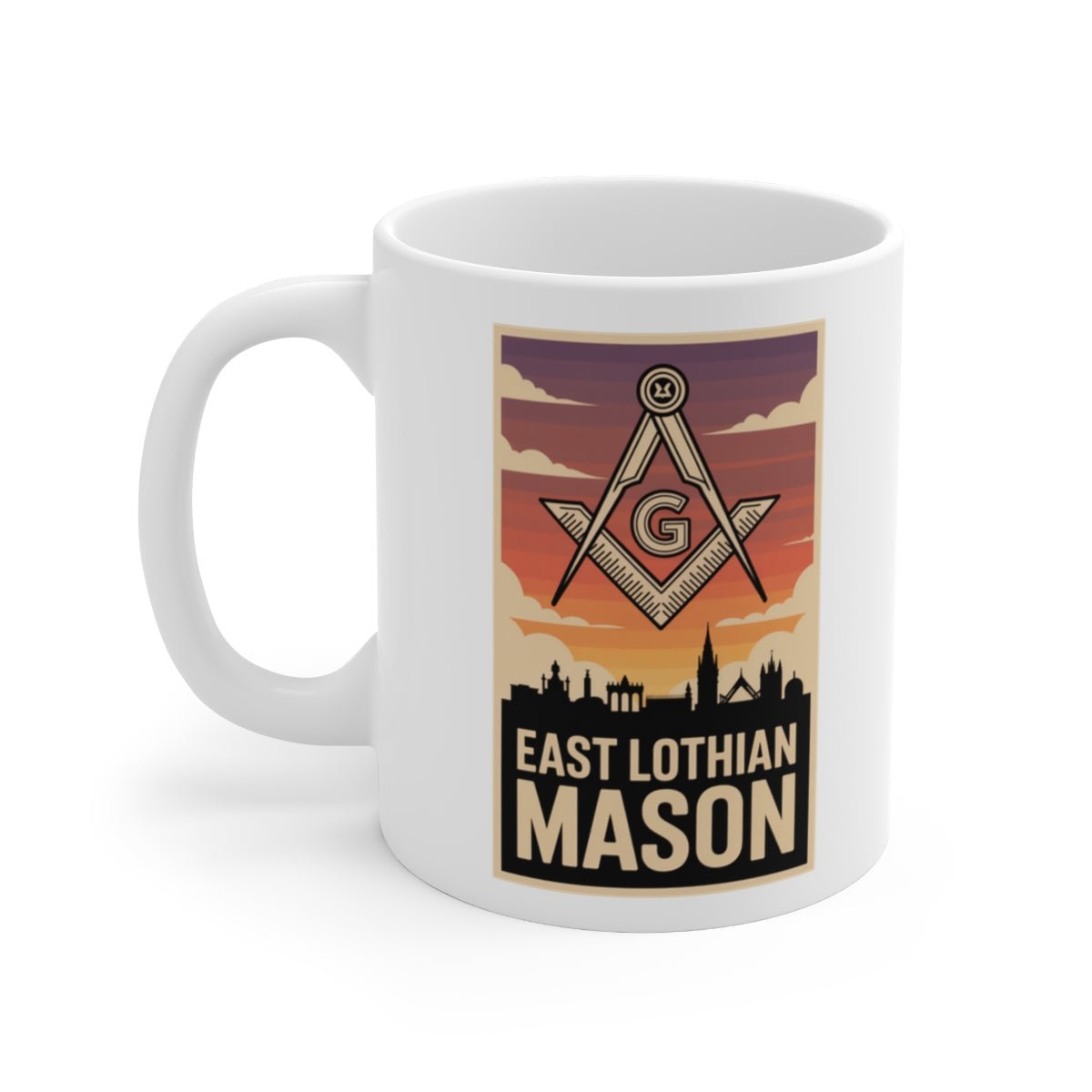 East Lothian Mason Custom Masonic Coffee Mug - Freemason Gift - Masonic Mugs