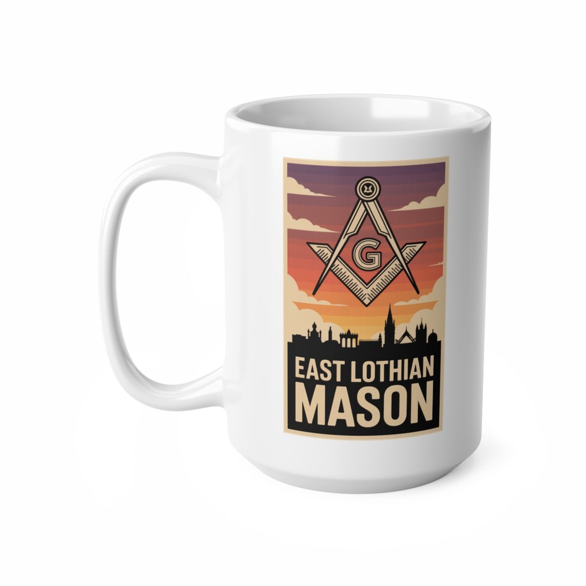 East Lothian Mason Custom Masonic Coffee Mug - Freemason Gift - Masonic Mugs
