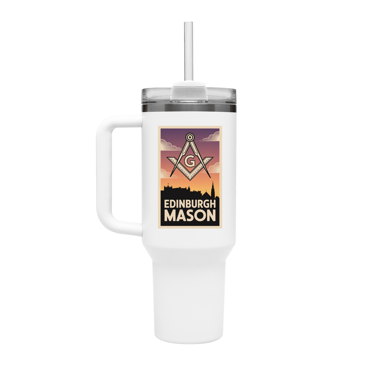 Edinburgh Mason 40oz Stainless Steel Masonic Travel Tumbler - Masonic Mugs