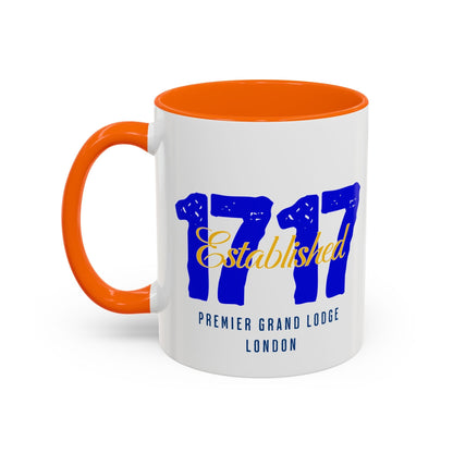 Established 1717 Accent Coffee Mug | Vintage Lodge Mug | Gift for Coffee Lovers | Unique Home Decor | Anniversary Mug | Coffee Cup - Masonic Mugs