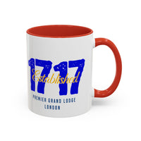 Established 1717 Accent Coffee Mug | Vintage Lodge Mug | Gift for Coffee Lovers | Unique Home Decor | Anniversary Mug | Coffee Cup - Masonic Mugs