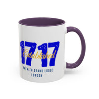 Established 1717 Accent Coffee Mug | Vintage Lodge Mug | Gift for Coffee Lovers | Unique Home Decor | Anniversary Mug | Coffee Cup - Masonic Mugs
