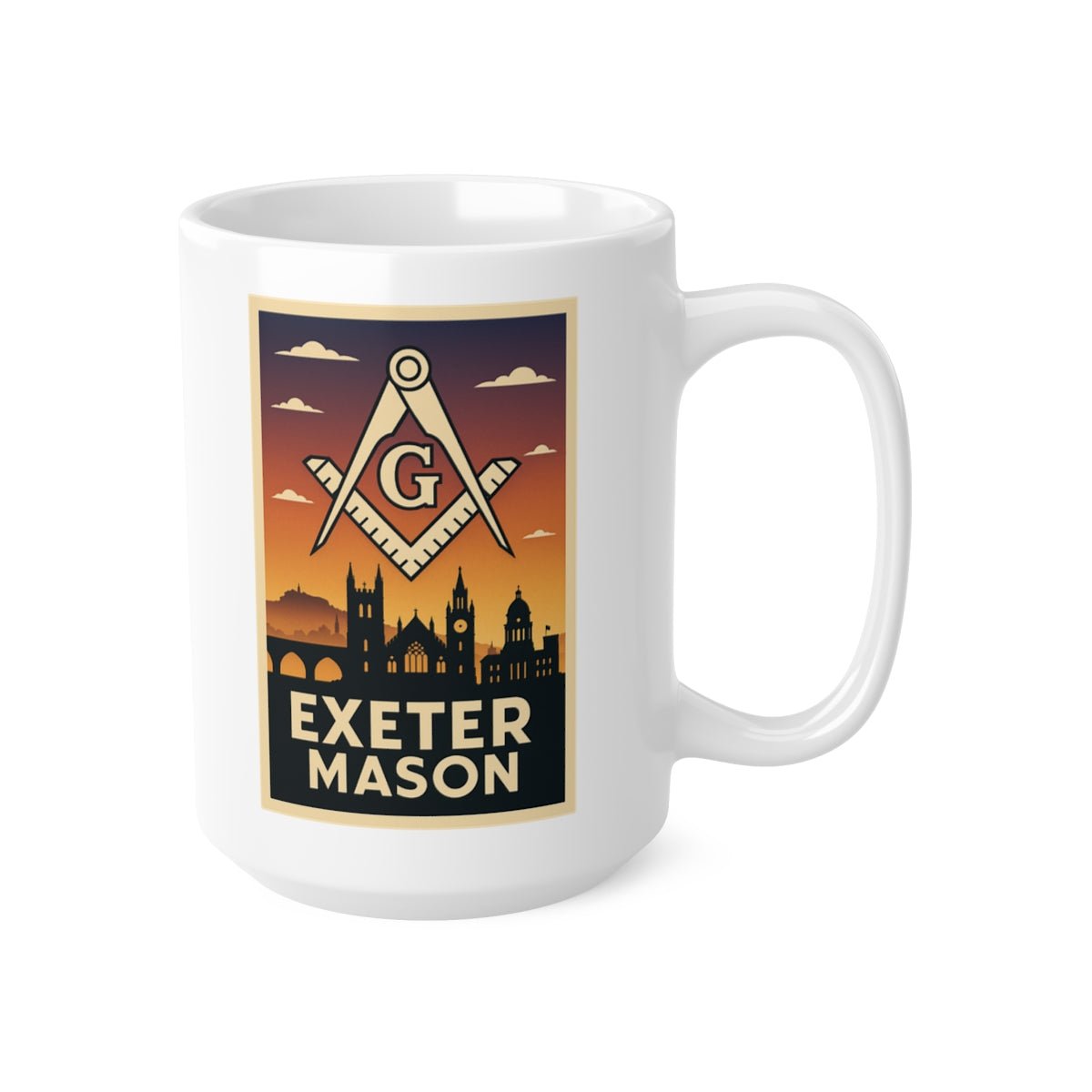 Exeter Mason Custom Masonic Coffee Mug - Freemason Gift - Masonic Mugs