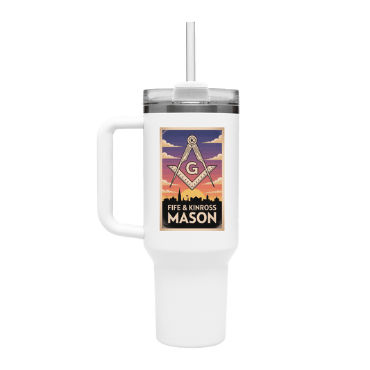 Fife and Kinross Mason 40oz Stainless Steel Masonic Travel Tumbler - Masonic Mugs