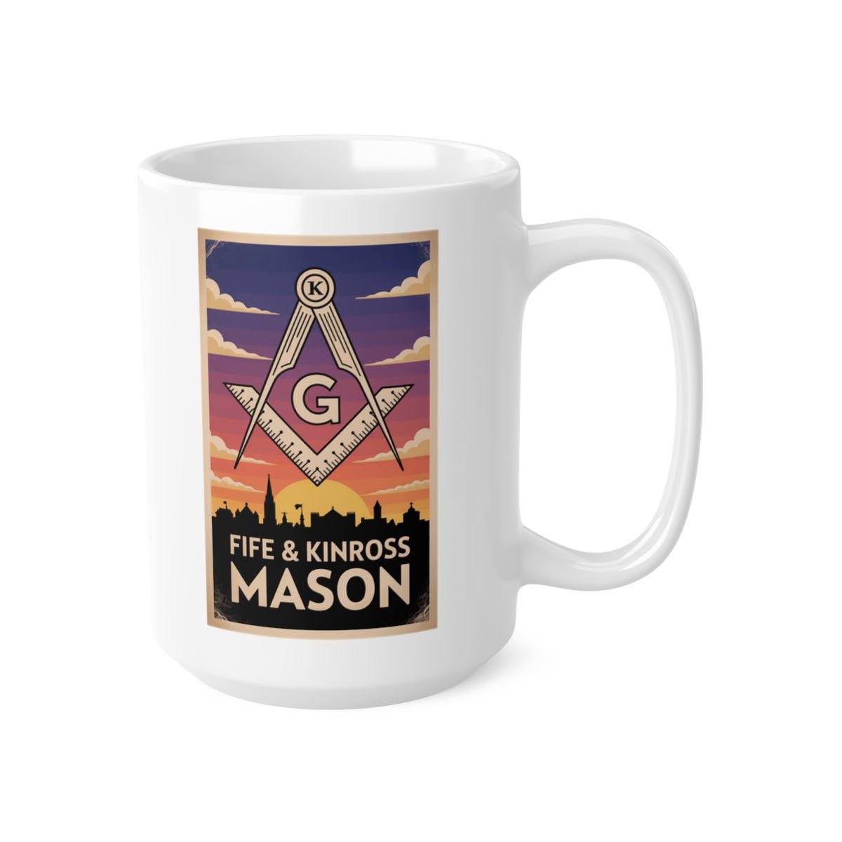 Fife and Kinross Mason Custom Masonic Coffee Mug - Freemason Gift - Masonic Mugs