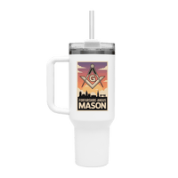 Forfarshire - Angus Mason 40oz Stainless Steel Masonic Travel Tumbler - Masonic Mugs