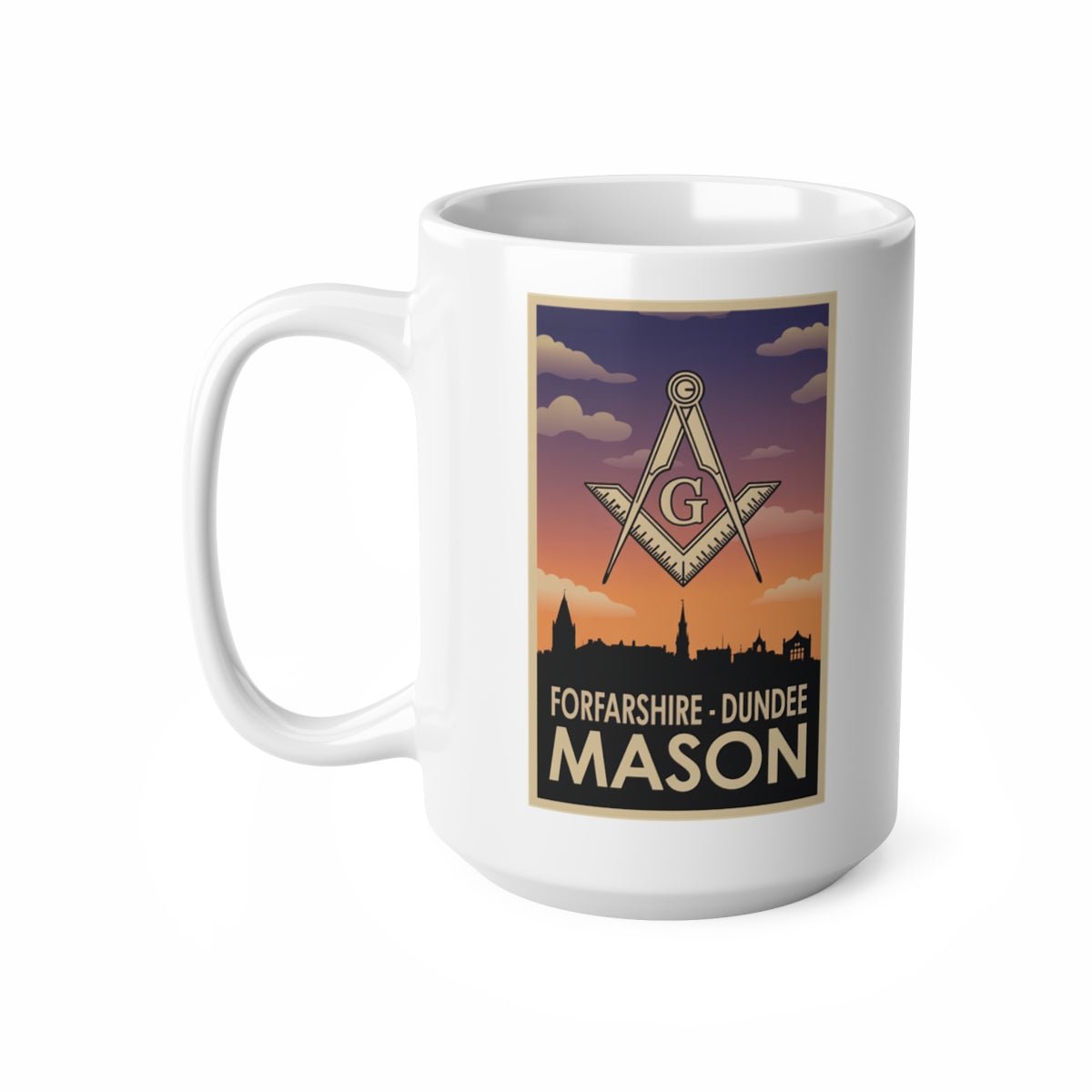 Forfarshire - Dundee Mason Custom Masonic Coffee Mug - Freemason Gift - Masonic Mugs