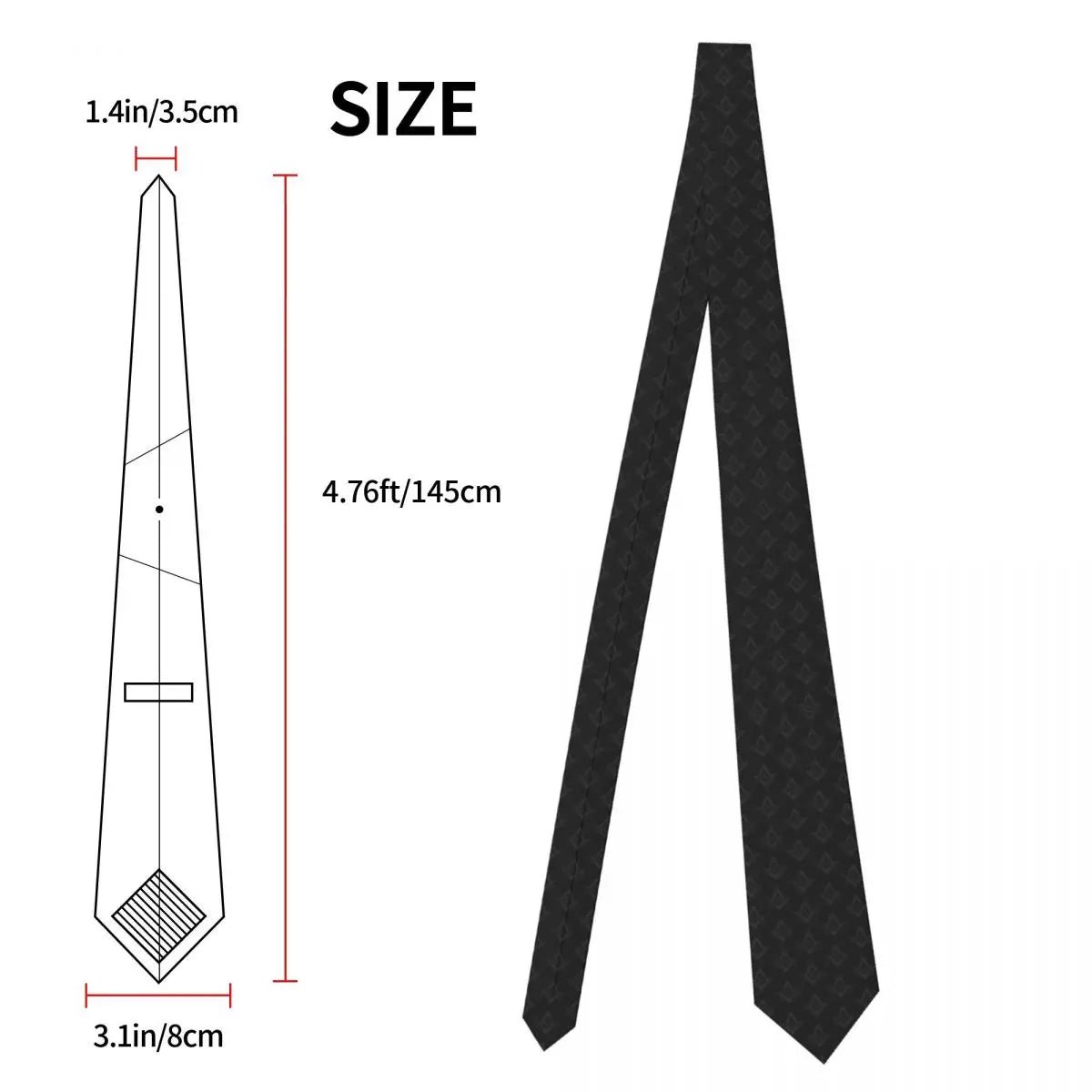 Freemason Compass Neck Tie – Printed Masonic Symbol Tie for Men - Masonic Mugs
