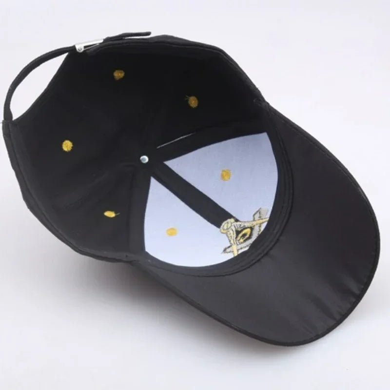 Freemason Embroidered Baseball Cap – Unisex Snapback Trucker Hat with Masonic Symbol - Masonic Mugs