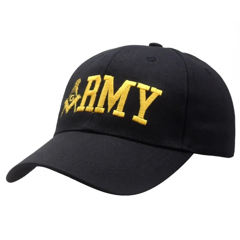 Freemason Embroidered Baseball Cap – Unisex Snapback Trucker Hat with Masonic Symbol - Masonic Mugs