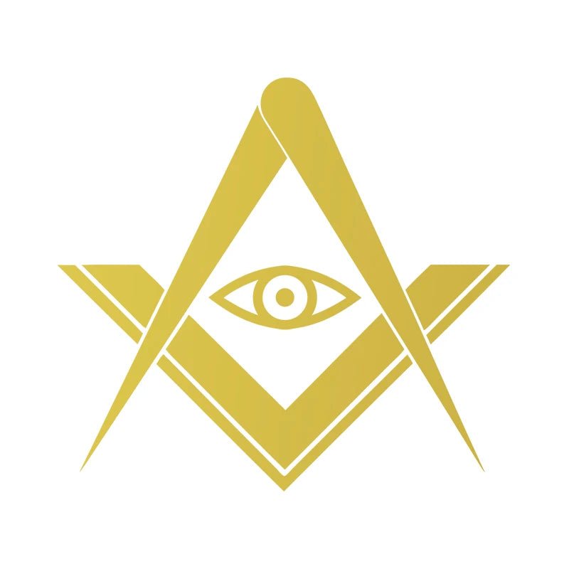 Freemason Square & Compass Vinyl Decal – Masonic Sticker for Mug, Laptop, Bottle, or Wall - Masonic Mugs