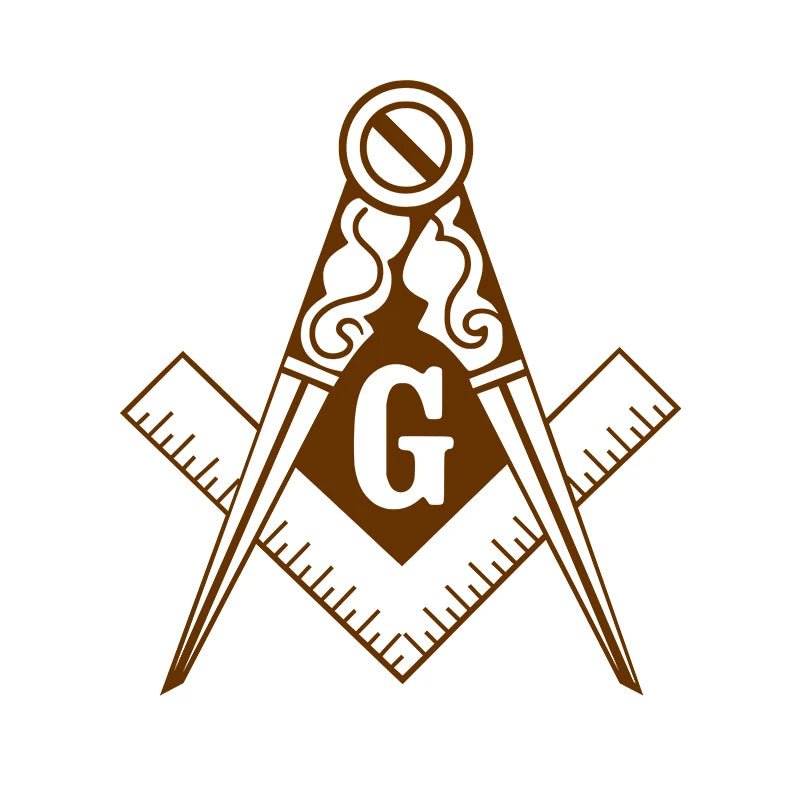 Freemason Square & Compass Vinyl Decal – Masonic Sticker for Mug, Laptop, Bottle, or Wall - Masonic Mugs
