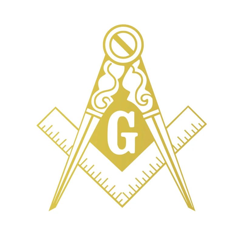 Freemason Square & Compass Vinyl Decal – Masonic Sticker for Mug, Laptop, Bottle, or Wall - Masonic Mugs