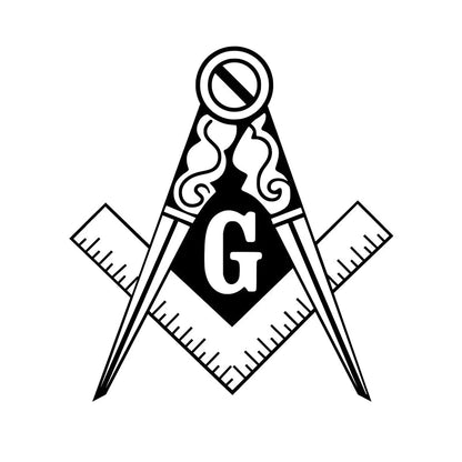 Freemason Square & Compass Vinyl Decal – Masonic Sticker for Mug, Laptop, Bottle, or Wall - Masonic Mugs