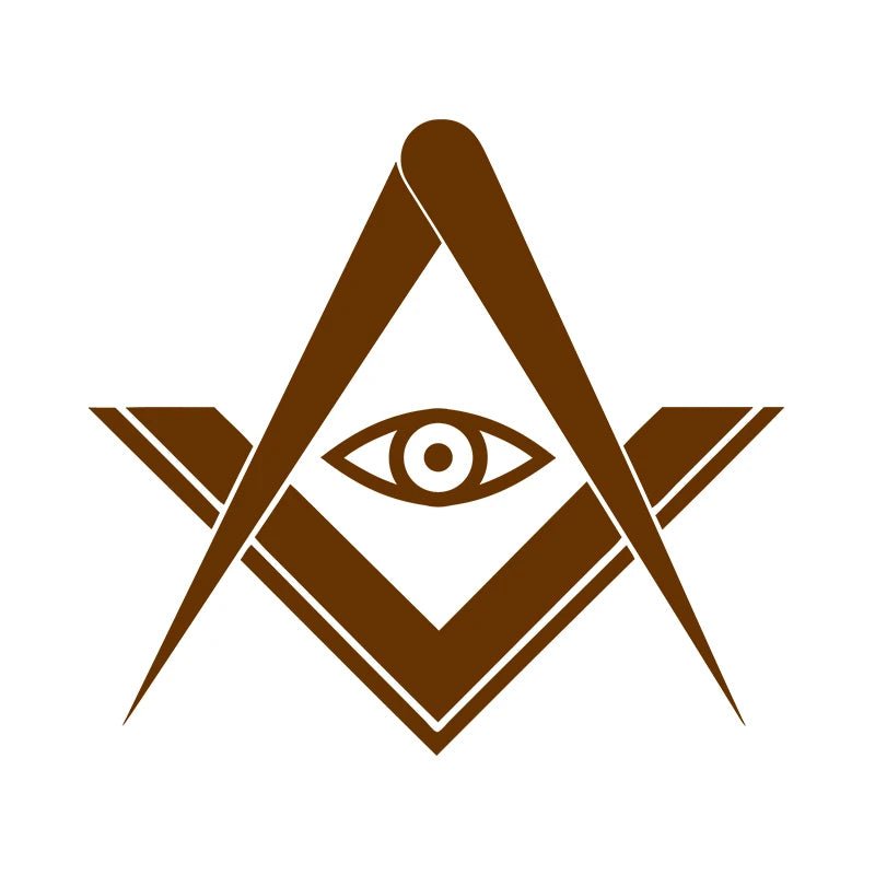 Freemason Square & Compass Vinyl Decal – Masonic Sticker for Mug, Laptop, Bottle, or Wall - Masonic Mugs