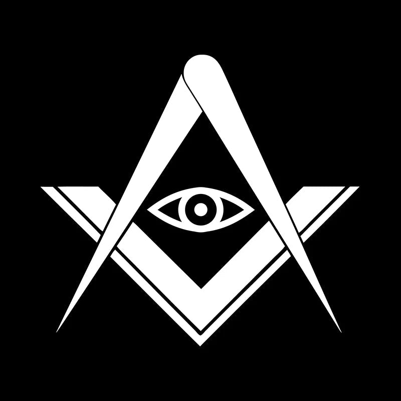 Freemason Square & Compass Vinyl Decal – Masonic Sticker for Mug, Laptop, Bottle, or Wall - Masonic Mugs