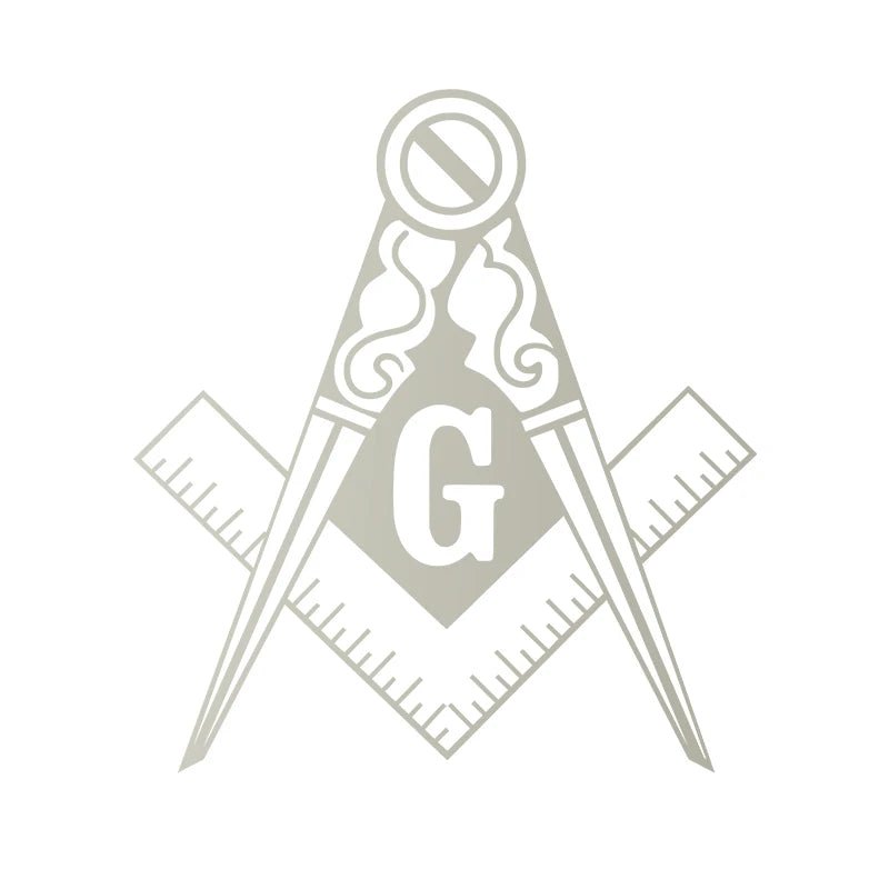 Freemason Square & Compass Vinyl Decal – Masonic Sticker for Mug, Laptop, Bottle, or Wall - Masonic Mugs
