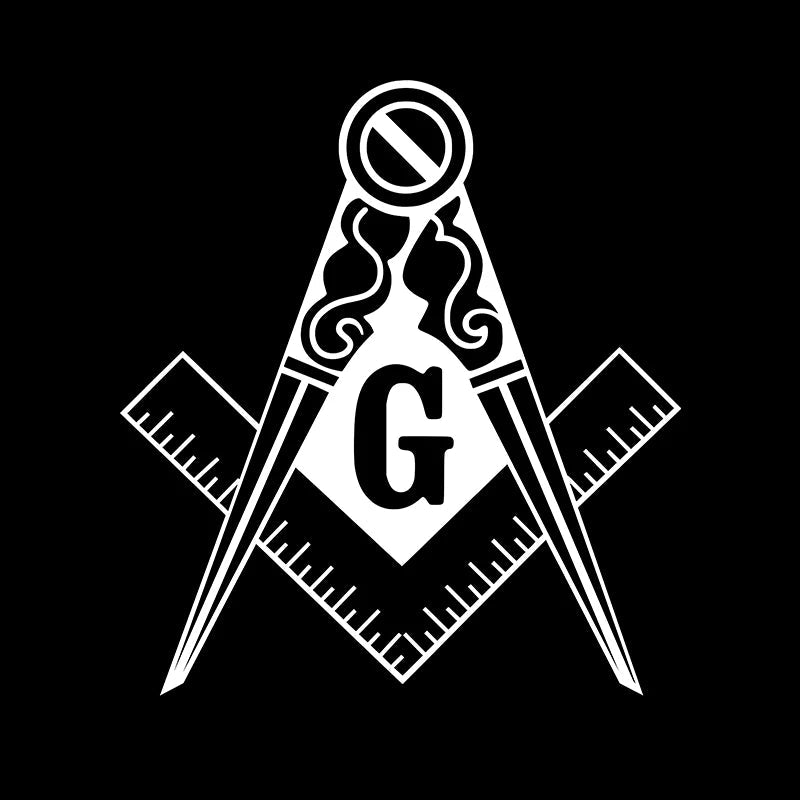 Freemason Square & Compass Vinyl Decal – Masonic Sticker for Mug, Laptop, Bottle, or Wall - Masonic Mugs