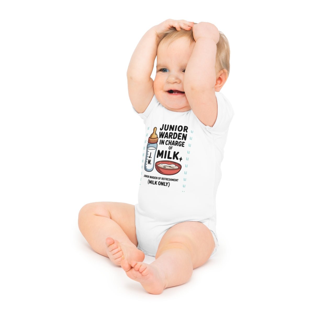 Funny Baby Bodysuit - Junior Warden Design Personalized Baby Bodysuit with Masonic Design - Masonic Mugs
