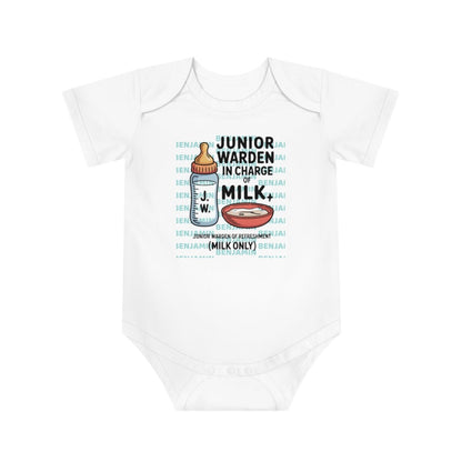 Funny Baby Bodysuit - Junior Warden Design Personalized Baby Bodysuit with Masonic Design - Masonic Mugs