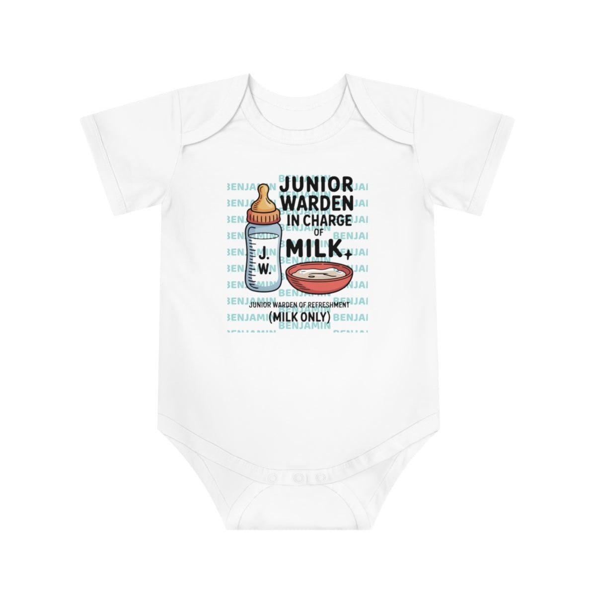 Funny Baby Bodysuit - Junior Warden Design Personalized Baby Bodysuit with Masonic Design - Masonic Mugs