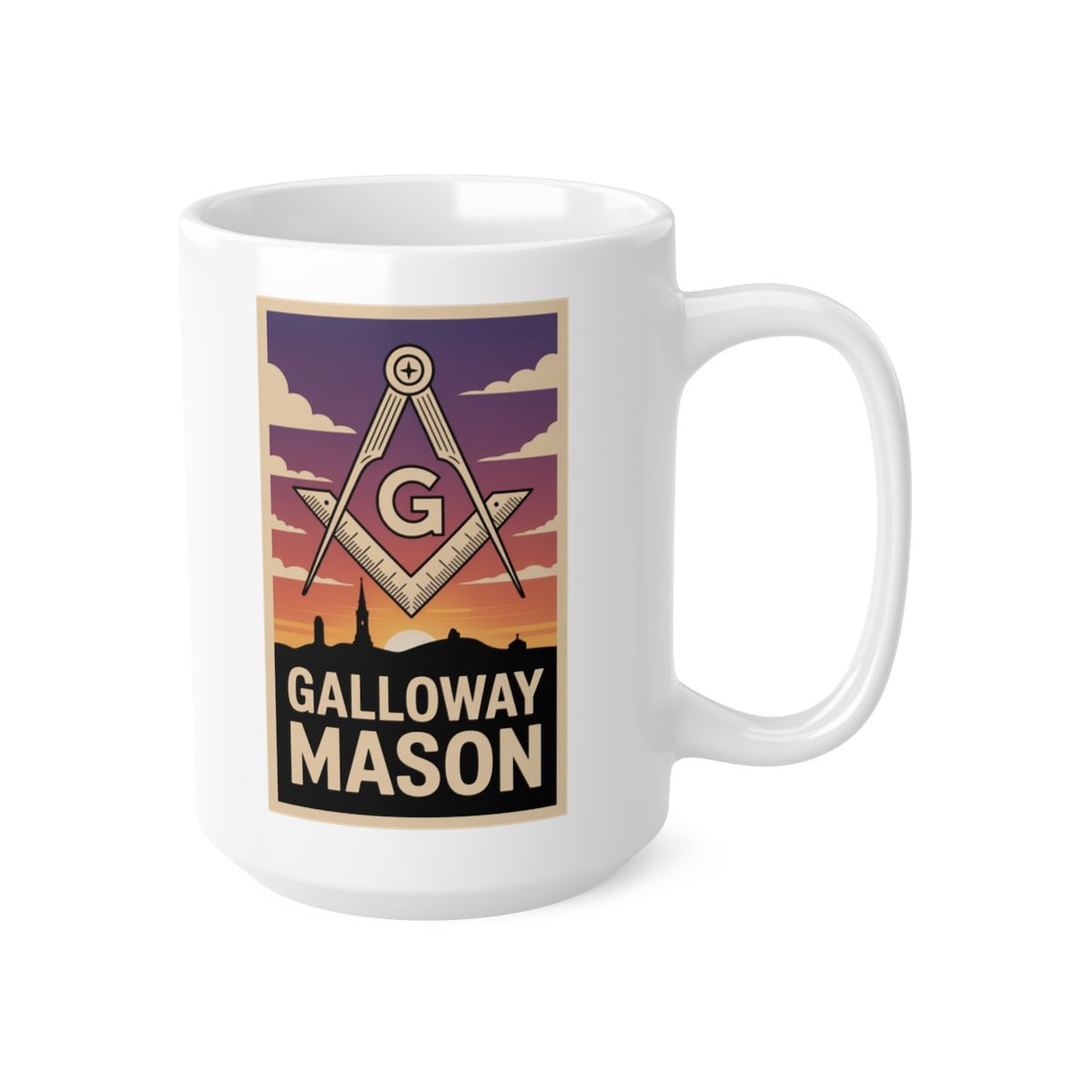 Galloway Mason Custom Masonic Coffee Mug - Freemason Gift - Masonic Mugs