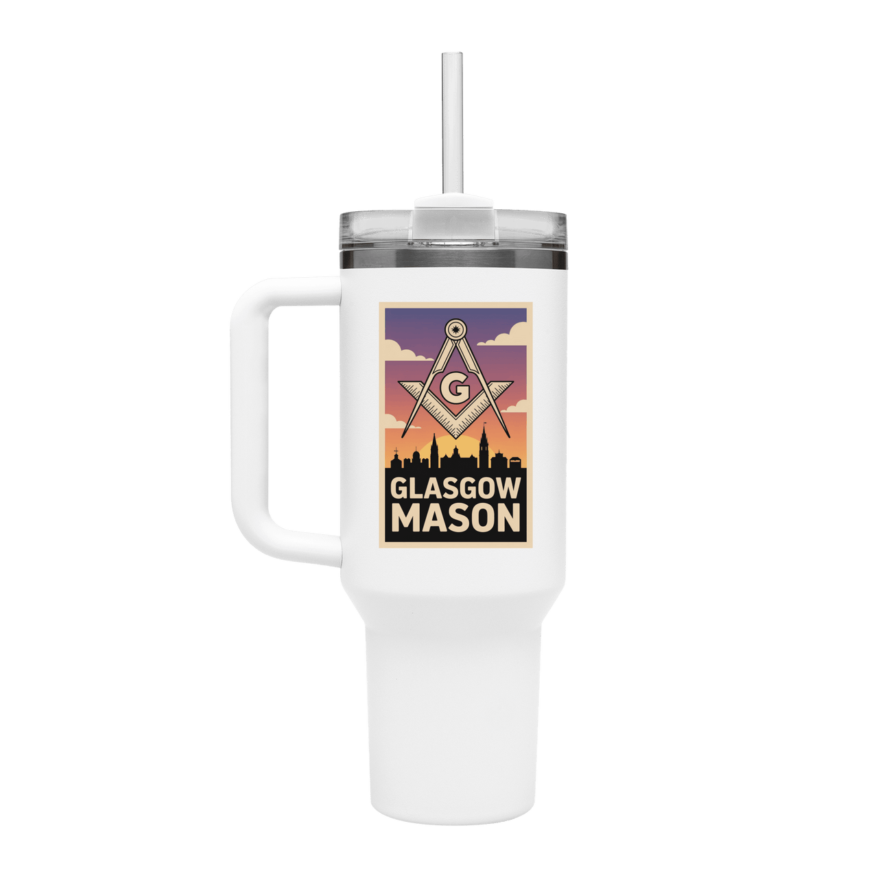 Glasgow Mason 40oz Stainless Steel Masonic Travel Tumbler - Masonic Mugs