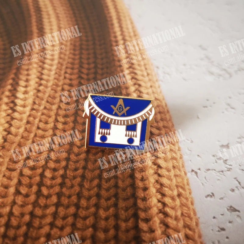 Gold - Plated Masonic Lapel Pin – Freemason Symbol Brooch Badge (1.8×1.4cm) - Masonic Mugs