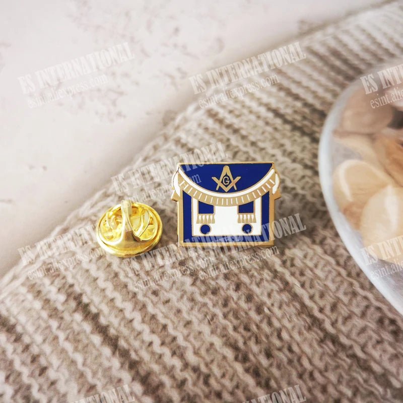 Gold - Plated Masonic Lapel Pin – Freemason Symbol Brooch Badge (1.8×1.4cm) - Masonic Mugs